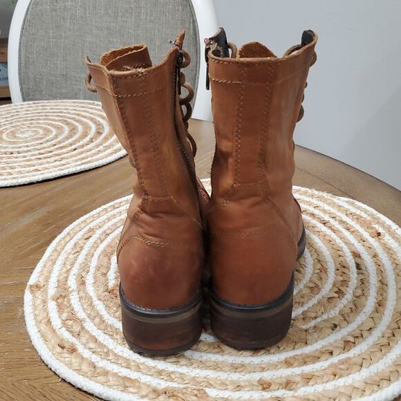 Steve Madden Womans Tropa Leather Lace Up, Round Toe Boot, 7.5 - Picture 5 of 10